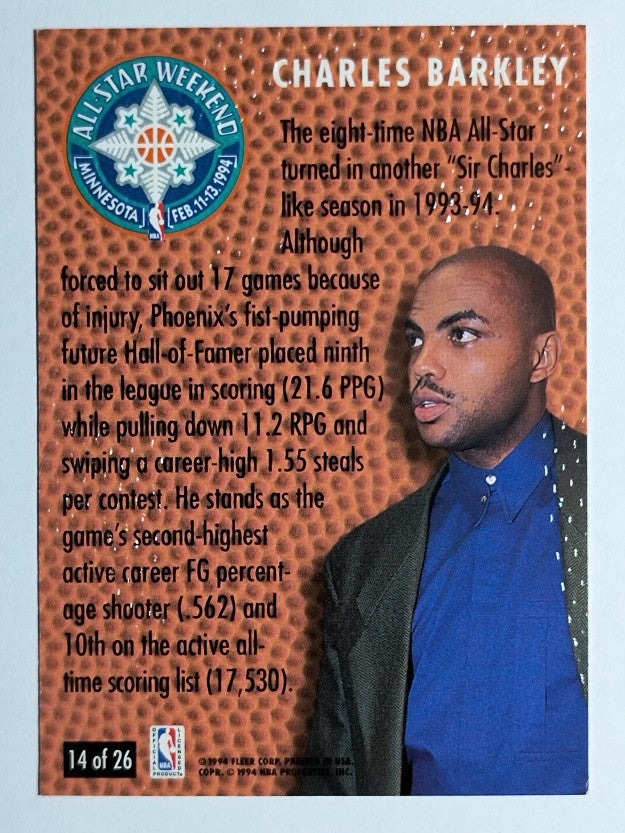 1994-95 Fleer All-Stars #14 Charles Barkley