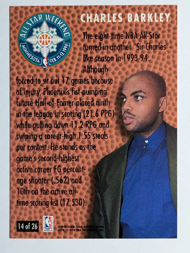 1994-95 Fleer All-Stars #14 Charles Barkley