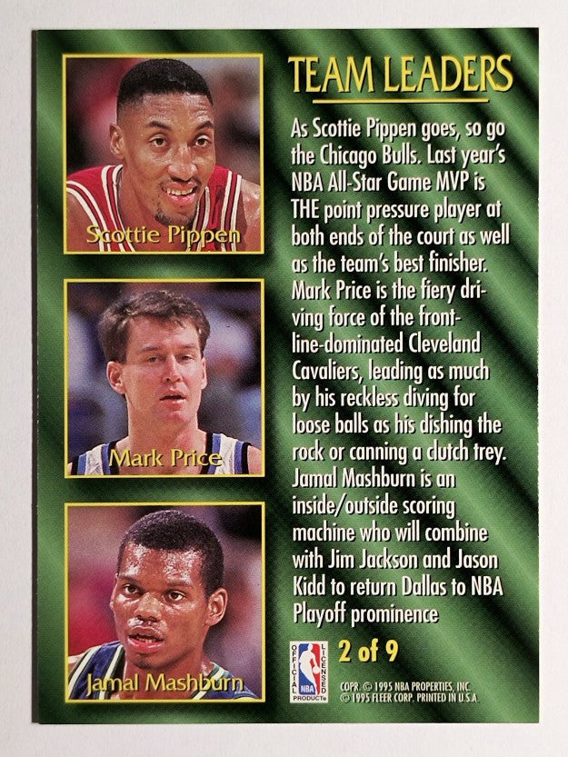 1994-95 Fleer Team Leaders #2 Scottie Pippen/Mark Price/Jamal Mashburn