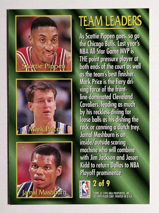1994-95 Fleer Team Leaders #2 Scottie Pippen/Mark Price/Jamal Mashburn