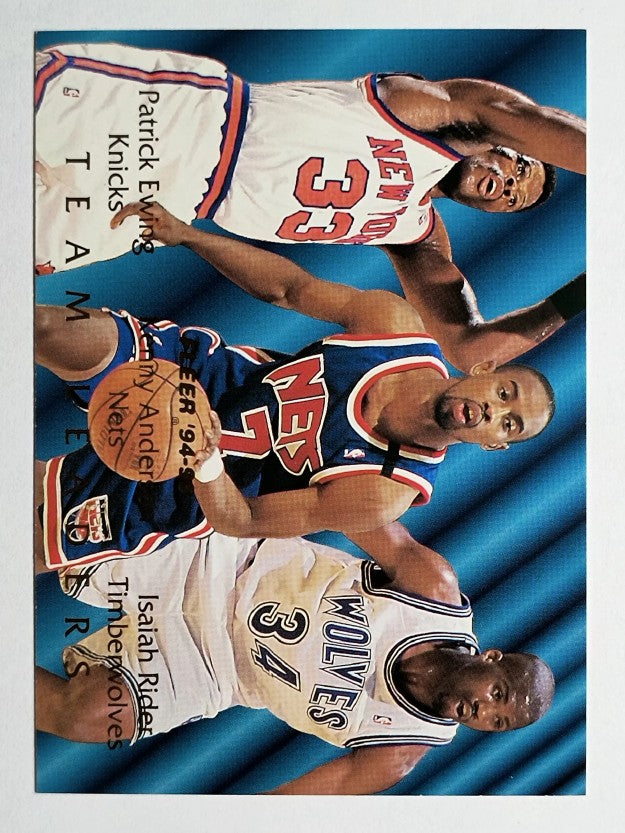 1994-95 Fleer Team Leaders #6 Isaiah Rider/Kenny Anderson/Patrick Ewing