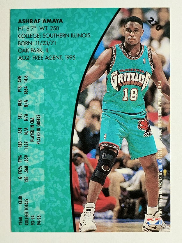 1995-96 Fleer #270 Ashraf Amaya ET