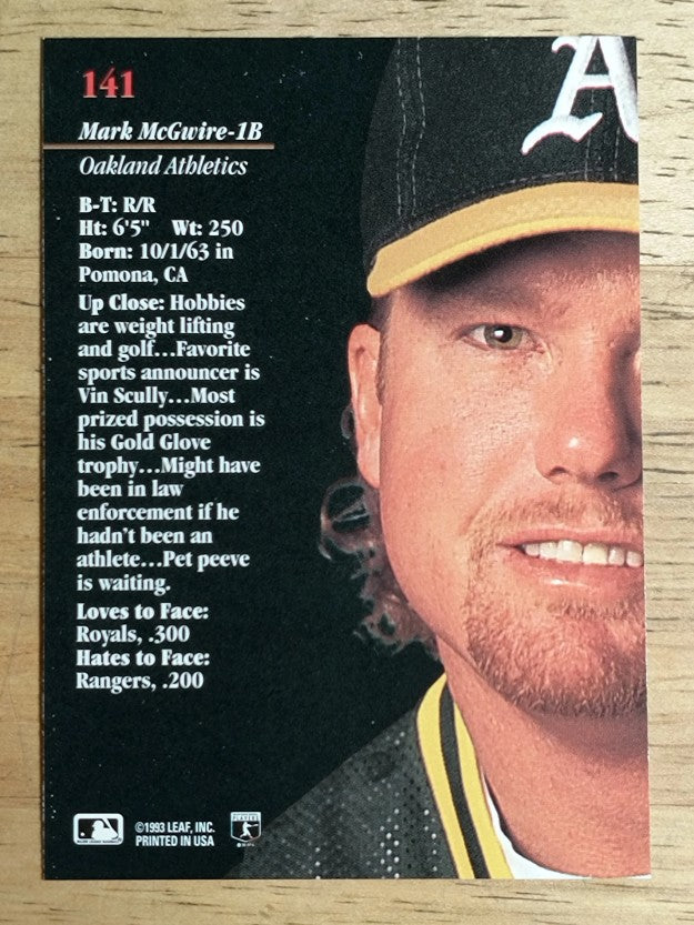 1993 Studio #141 Mark McGwire