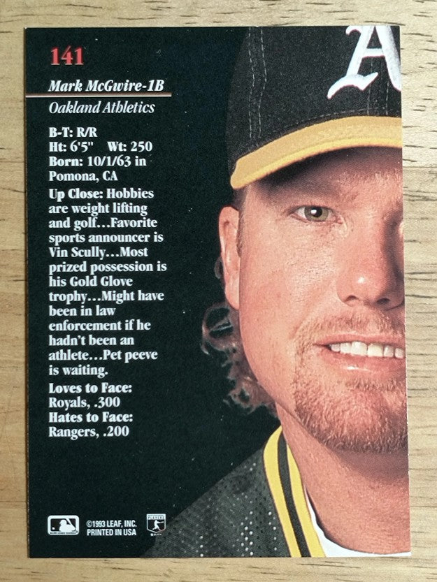 1993 Studio #141 Mark McGwire