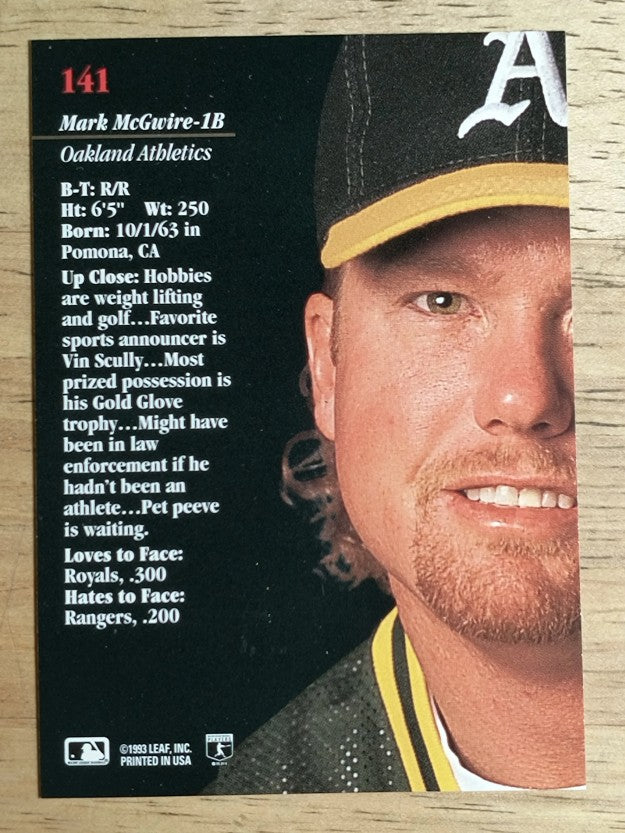1993 Studio #141 Mark McGwire