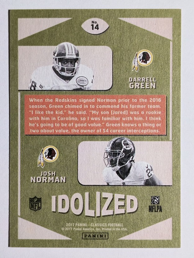 2017 Classics Idolized #14 Darrell Green/Josh Norman
