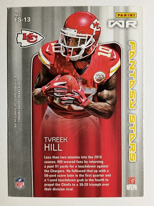 2019 Score Fantasy Stars #13 Tyreek Hill