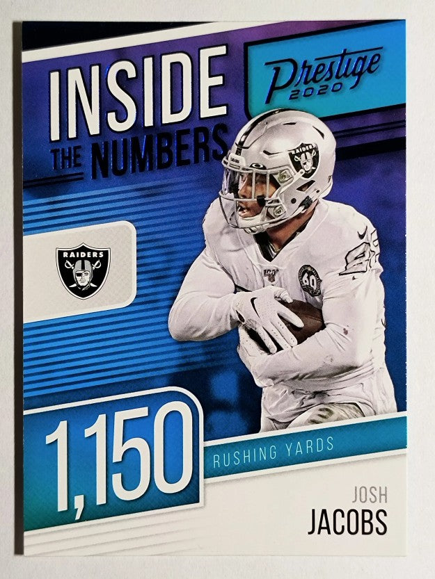 2020 Prestige Inside the Numbers Xtra Points Blue #17 Josh Jacobs