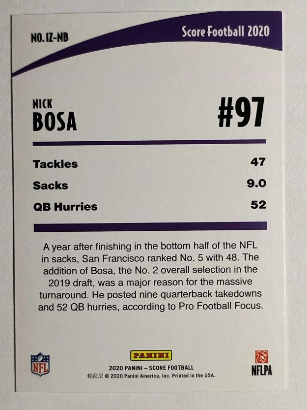 2020 Score In the Zone #24 Nick Bosa