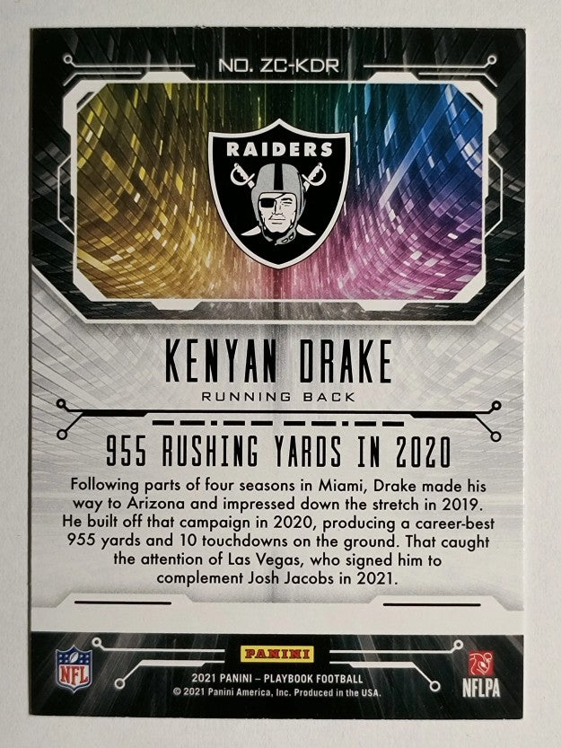 2021 Panini Playbook Zoning Commission #13 Kenyan Drake
