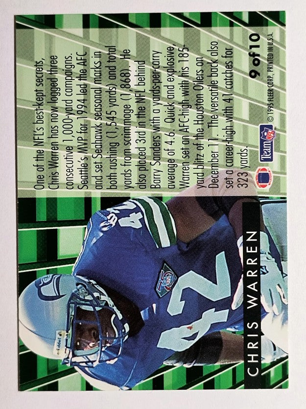 1995 Fleer Gridiron Leaders #9 Chris Warren