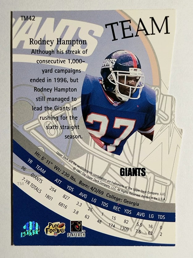 1997 Upper Deck Team Mates #TM42 Rodney Hampton
