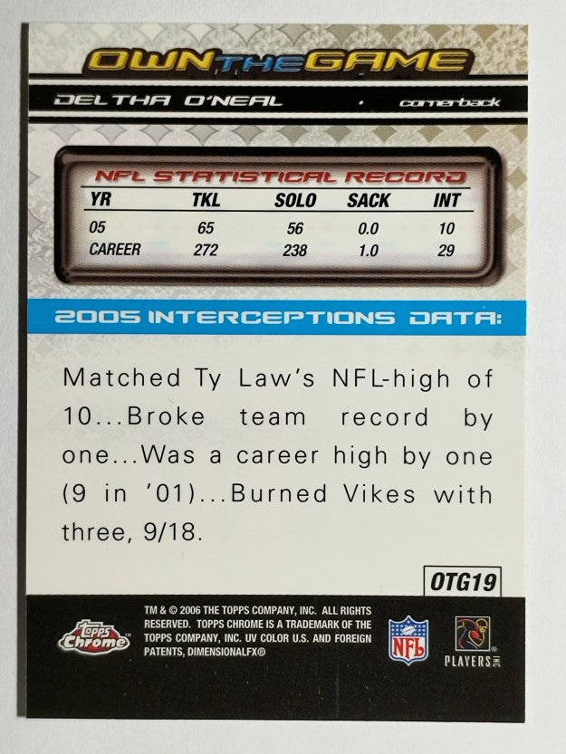 2006 Topps Chrome Own The Game #OTG19 Deltha O'Neal