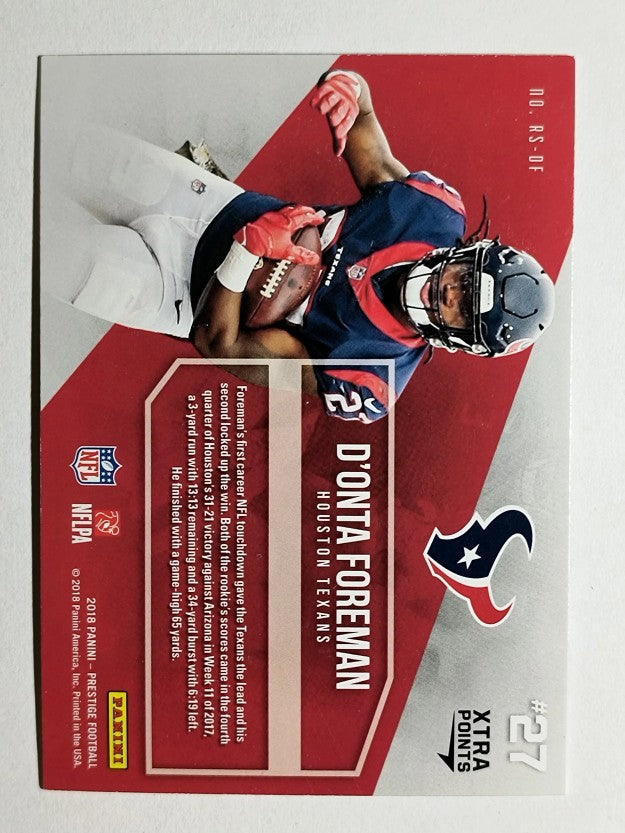 2018 Prestige Rising Stars Xtra Points Blue #12 D'Onta Foreman