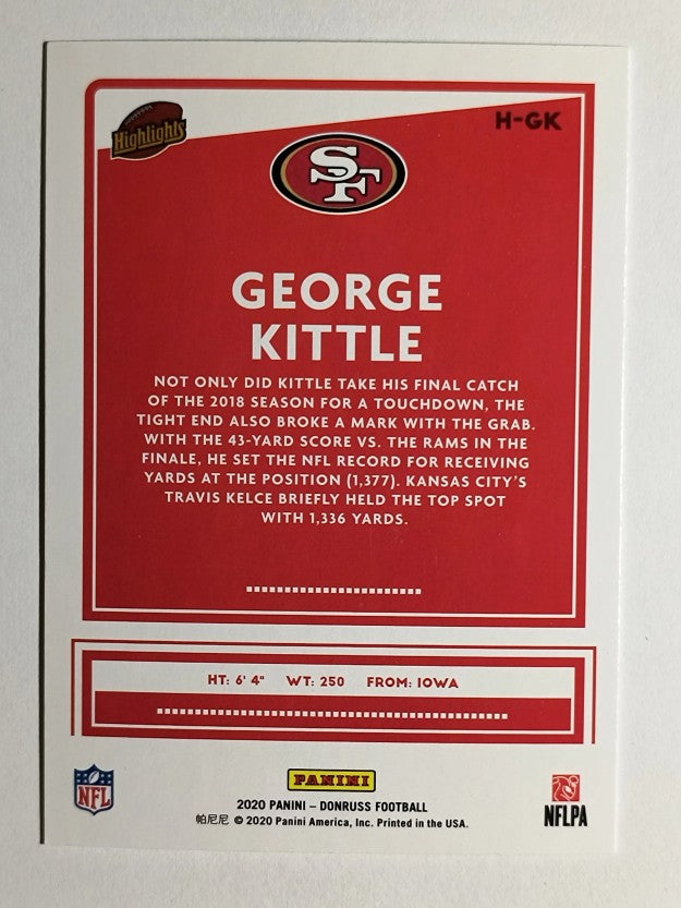2020 Donruss Highlights #17 George Kittle