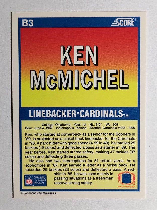 1990 Score #B3 Ken McMichel FF