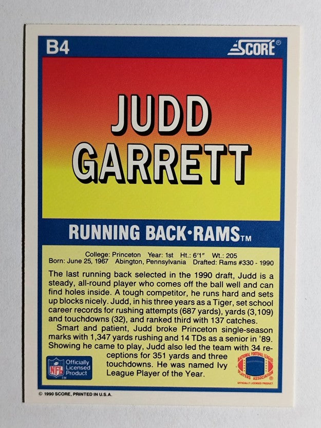 1990 Score #B4 Judd Garrett FF