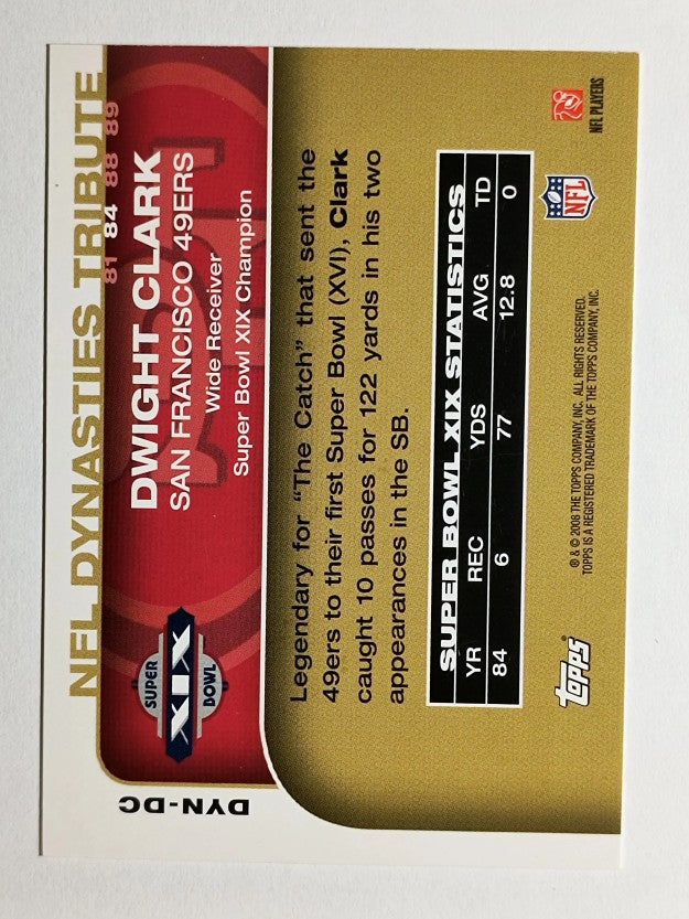 2008 Topps Dynasties #DYNDC Dwight Clark (NM)