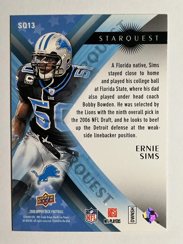 2008 Upper Deck StarQuest Rainbow Blue #SQ13 Ernie Sims