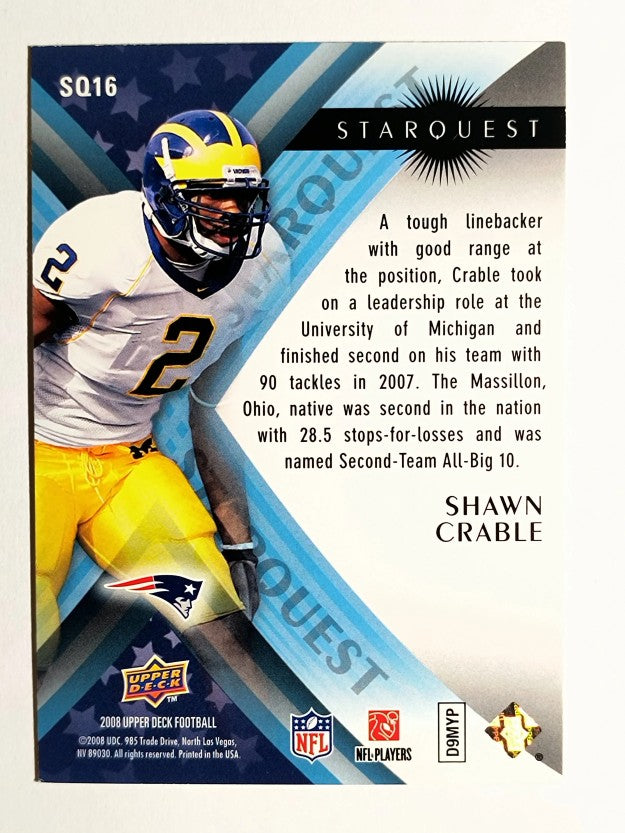 2008 Upper Deck StarQuest Rainbow Blue #SQ16 Shawn Crable