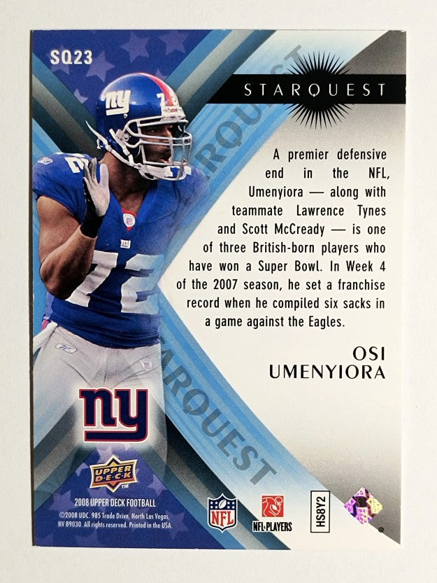 2008 Upper Deck StarQuest Rainbow Blue #SQ23 Osi Umenyiora