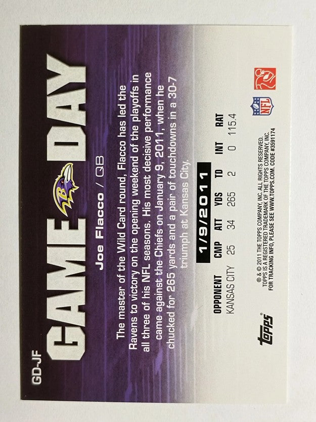 2011 Topps Game Day #GDJF Joe Flacco