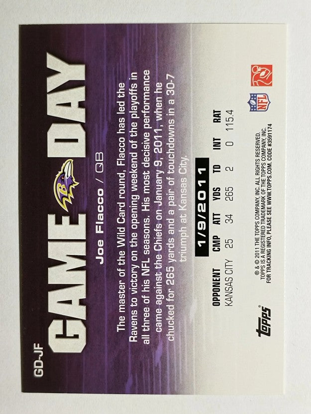 2011 Topps Game Day #GDJF Joe Flacco
