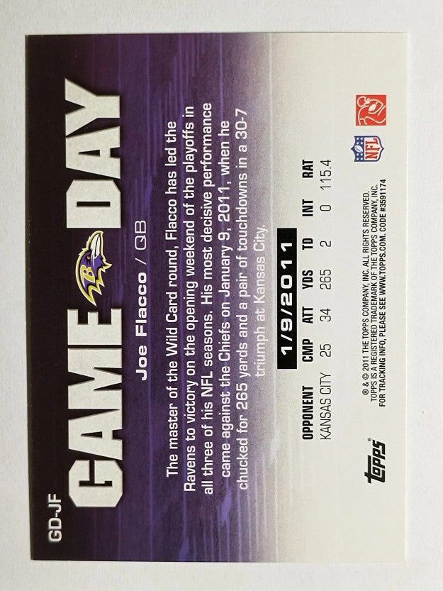 2011 Topps Game Day #GDJF Joe Flacco