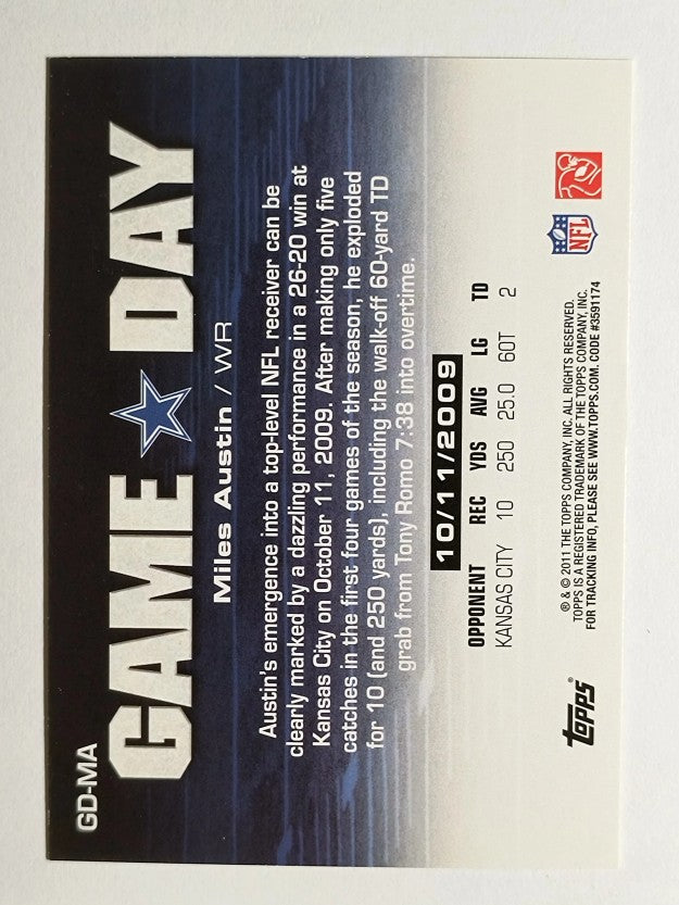 2011 Topps Game Day #GDMA Miles Austin