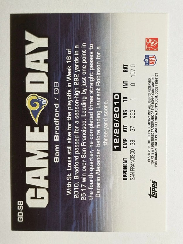 2011 Topps Game Day #GDSB Sam Bradford