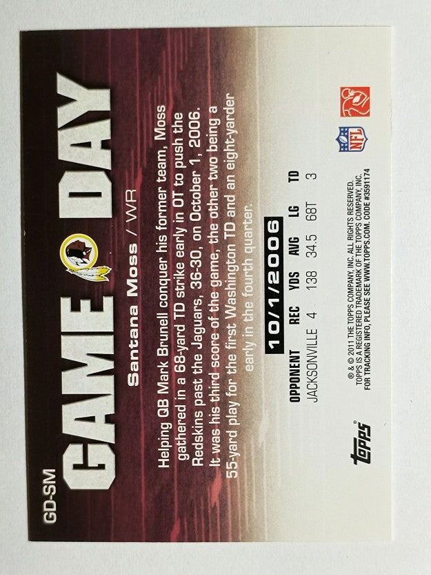 2011 Topps Game Day #GDSM Santana Moss