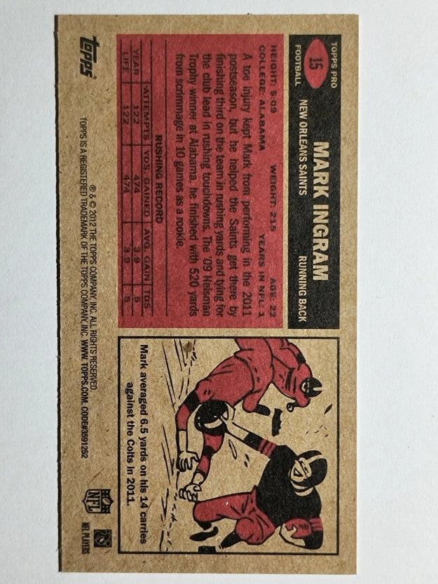 2012 Topps 1965 Mini #15 Mark Ingram