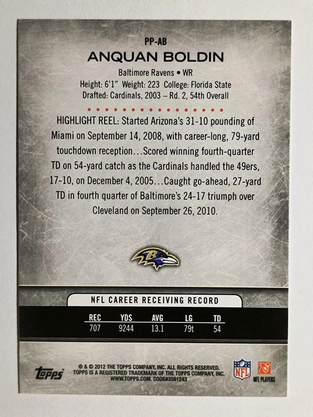 2012 Topps Prolific Playmakers #PPAB Anquan Boldin