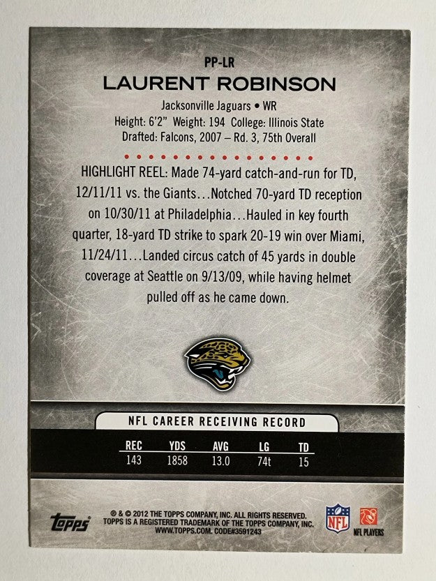 2012 Topps Prolific Playmakers #PPLR Laurent Robinson
