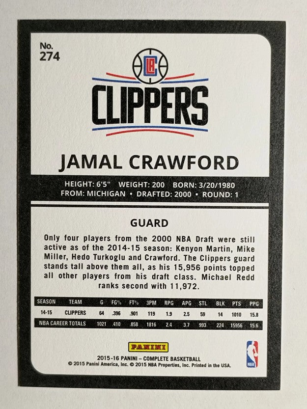 2015-16 Panini Complete #274 Jamal Crawford