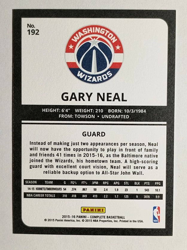 2015-16 Panini Complete Silver #192 Gary Neal