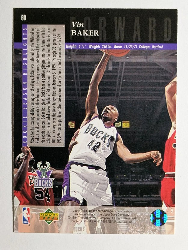 1993-94 Upper Deck SE #69 Vin Baker RC