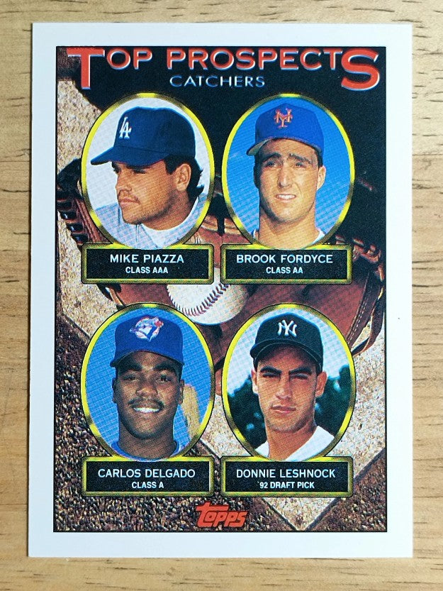 1993 Topps #701 Mike Piazza/Brook Fordyce/Carlos Delgado/Donnie Leshnock