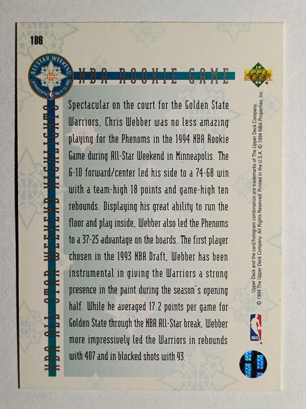 1993-94 Upper Deck SE #186 Chris Webber ASW (EXMT)