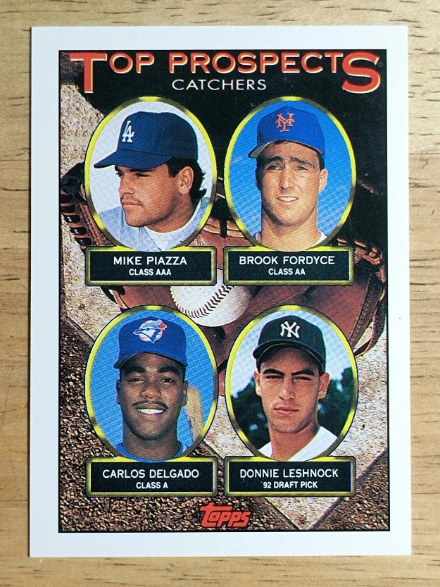 1993 Topps #701 Mike Piazza/Brook Fordyce/Carlos Delgado/Donnie Leshnock