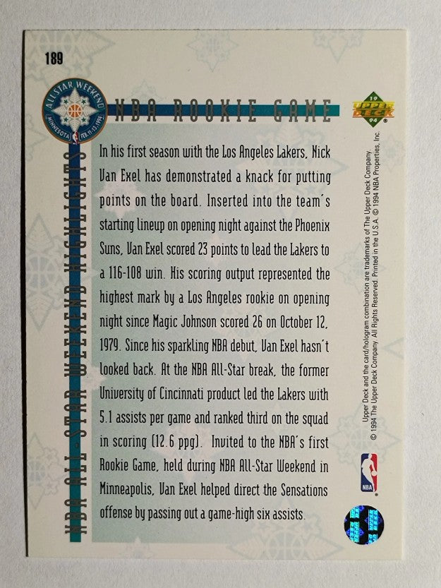 1993-94 Upper Deck SE #189 Nick Van Exel ASW (NM)