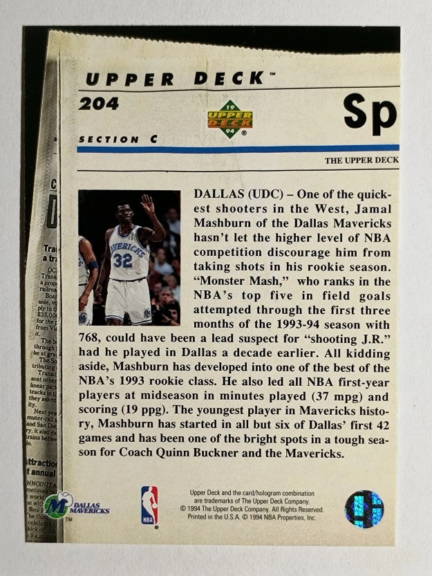 1993-94 Upper Deck SE #204 Jamal Mashburn TH