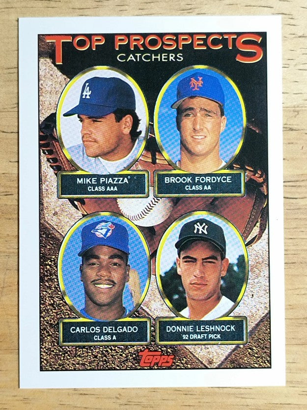1993 Topps #701 Mike Piazza/Brook Fordyce/Carlos Delgado/Donnie Leshnock