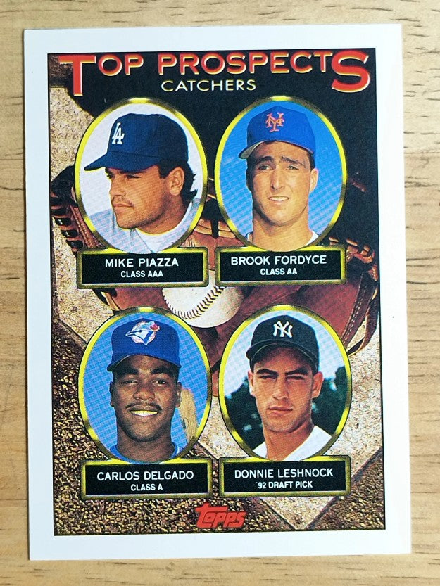 1993 Topps #701 Mike Piazza/Brook Fordyce/Carlos Delgado/Donnie Leshnock