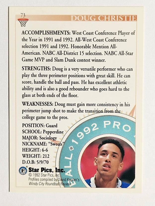 1992 Star Pics #73 Doug Christie