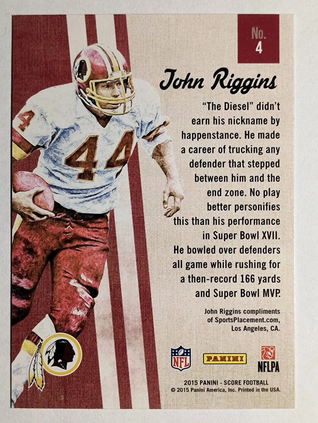 2015 Score Gridiron Heritage Red #4 John Riggins