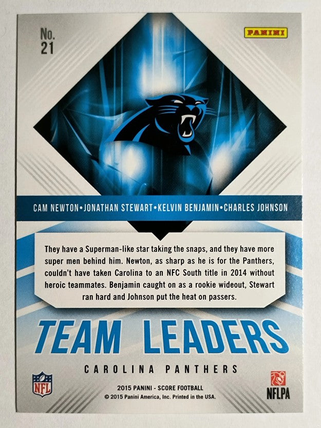 2015 Score Team Leaders #21 Cam Newton/Jonathan Stewart/Kelvin Benjamin (NM)