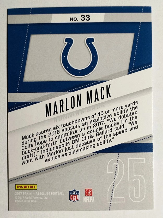 2017 Absolute Rookie Roundup Retail #33 Marlon Mack