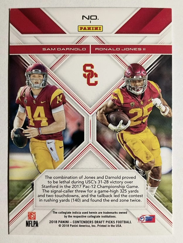 2018 Contenders Draft Collegiate Connections #1 Ronald Jones II/Sam Darnold (NM)