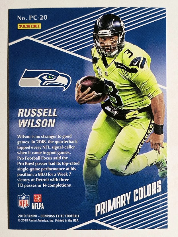 2019 Elite Primary Colors Green #20 Russell Wilson (NM)